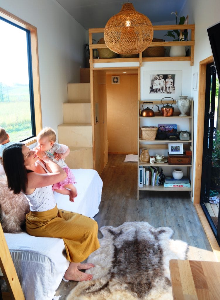 Inside the Denali Tiny Home by Fox Cabins, Raglan