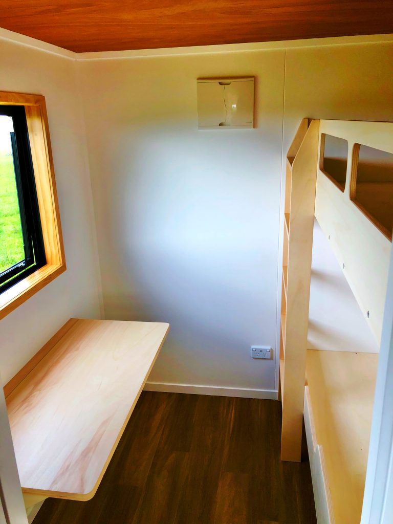 Tiny Home Bedroom, Built in Bunk Beds