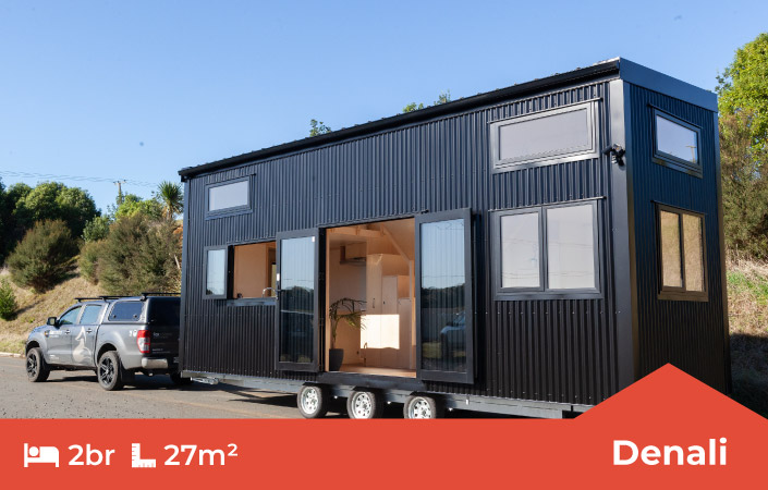 The Denali Two Bedroom Tiny Home with Mezzanines by Fox Cabins, Raglan