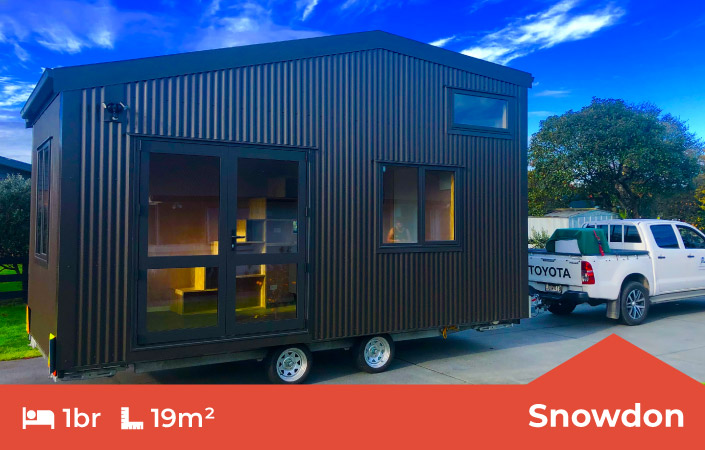 The Snowdon One Bedroom Tiny Home with Mezzanine by Fox Cabins, Raglan